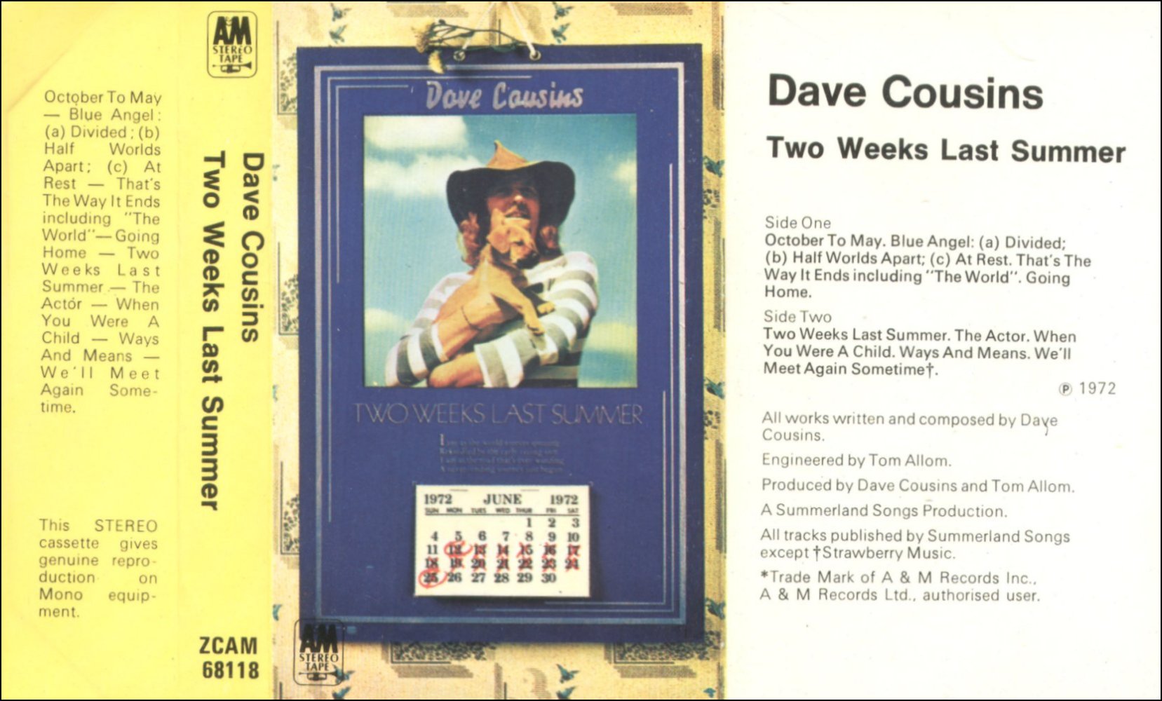 Последнее лето песня. Dave cousins 1972 - two weeks last Summer.